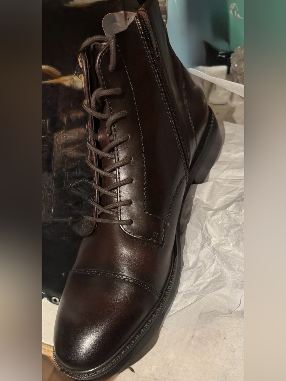 Vince Camuto Ferko Men's Boots, which feature a dark brown leather NIB